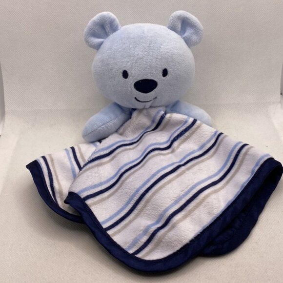 George Lovey Plush Security Baby Blanket Bear Blue Stripes Walmart - Picture 7 of 7